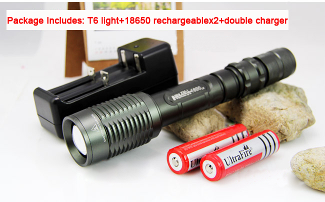 1600 Lumen UltraFire CREE XM-L T6 5 Modes ZOOM Led torch light